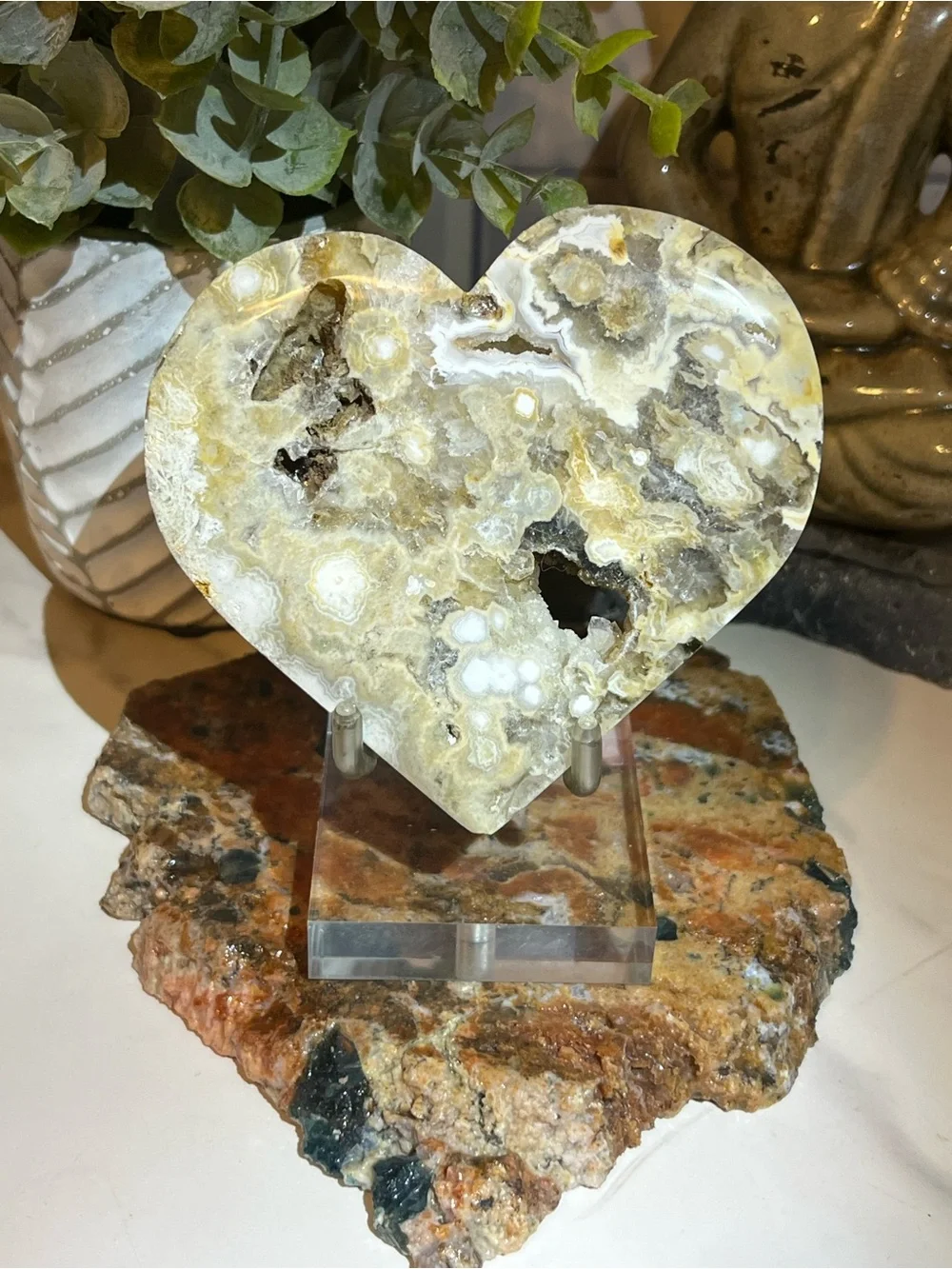 7th Vein Ocean Jasper Heart Carving